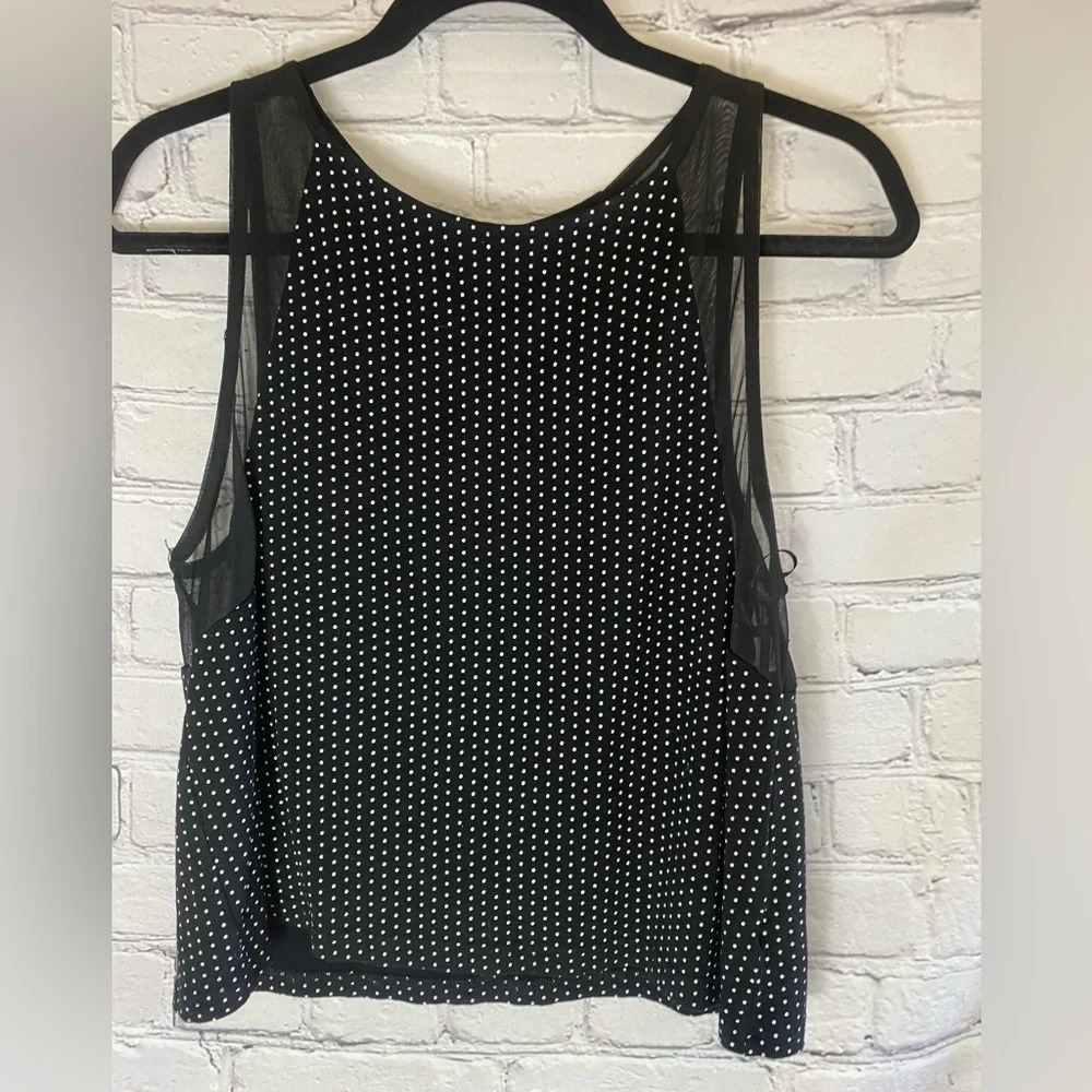 5/$20 Women’s Forever 21 Retro Polka Dot Mesh Crop Tank‎ Black White Small - Picture 2 of 8